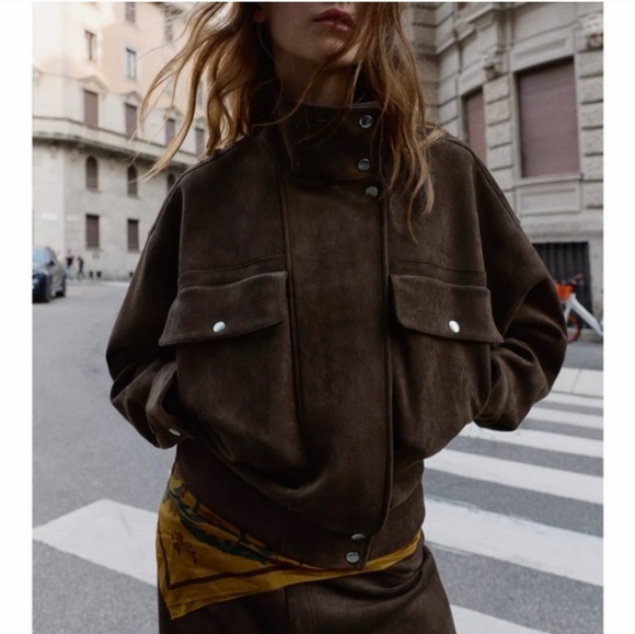 Zara Jackets & Blazers - Zara Brown Utility Jacket